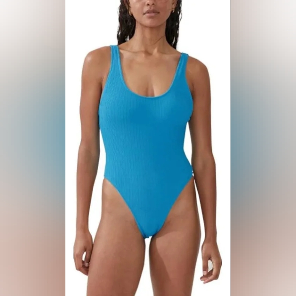 Cotton On Body Women's Low-Back Cheeky One-Piece Swimsuit Size XL Bonnie Blue